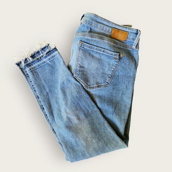 Mavi Jeans Women's Sz 32" Alexa Ankle Mid-rise Skinny Cropped Distressed/Frayed - Picture 3 of 8
